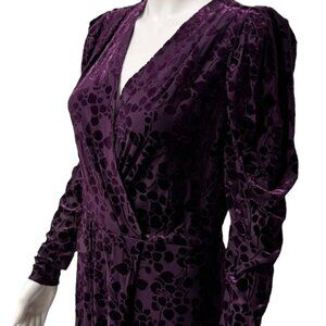 Tommy Hilfiger Women's Long Sleeve Purple Velvet Floral Dress - Size 10